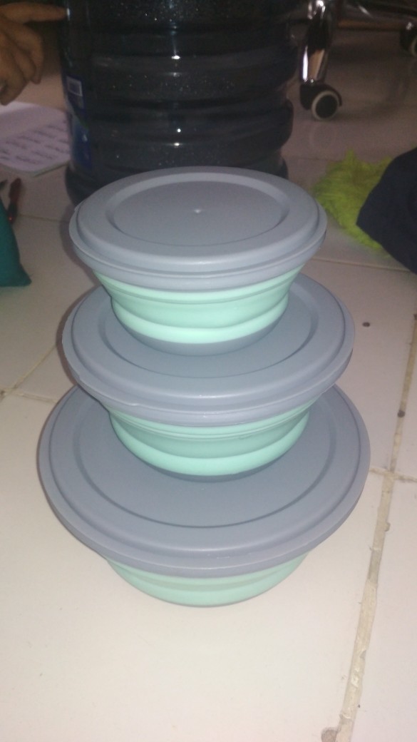 Mic 3 Pcs Silicone Lipat Mangkuk Dengan Anti-melepuh Travel Portabel Silicone Bowl