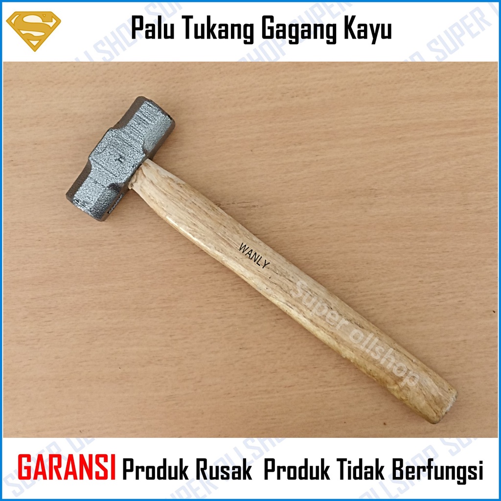 Palu Martil Batu Bodem Bogem Godam Hammer Gagang Kayu Kecil Besar 2 Lb 3 Lb