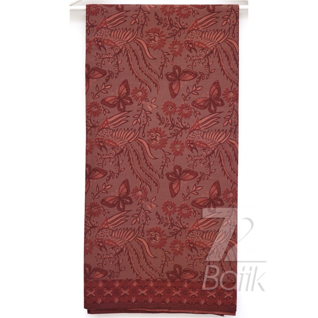 BAHAN BATIK PREMIUM Katun Motif Kupu Kupu Warna Two Tone Pagi Sore Merah Salmon 729193 Cap 72 Jarik Jarit Samping Kebat Panjang Batik Katun Modern Premium Bahan Seragam Batik Pernikahan Kantor Keluarga Murah Kamen Jadi Batik Bali Lembaran