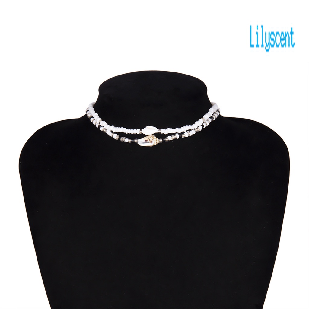 2 Pcs Kalung Choker Manik-Manik Liontin Keong Dua Lapis Dapat Disesuaikan Untuk Wanita