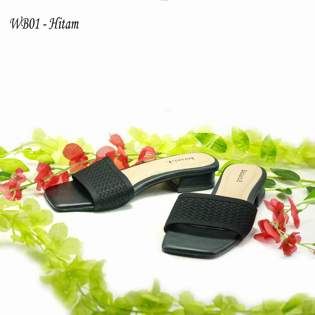 Emye WB01 - Sandal Selop Flat Shoes Pansus Rajut Import Murah Mewah Wanita Terbaru 2021