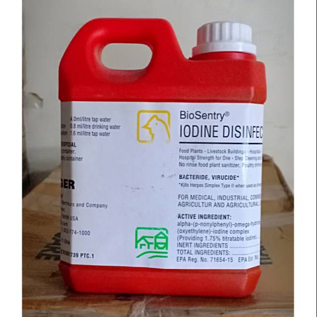 Jual BioSentry IODINE DISINFECTANT 18 USA Desinfektan Iodophor