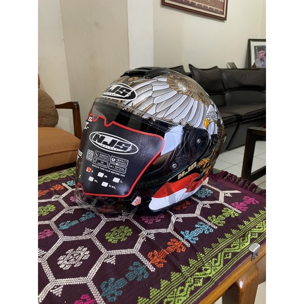 NJS Kairoz DV Garuda Black Gloss - Helm Half Face