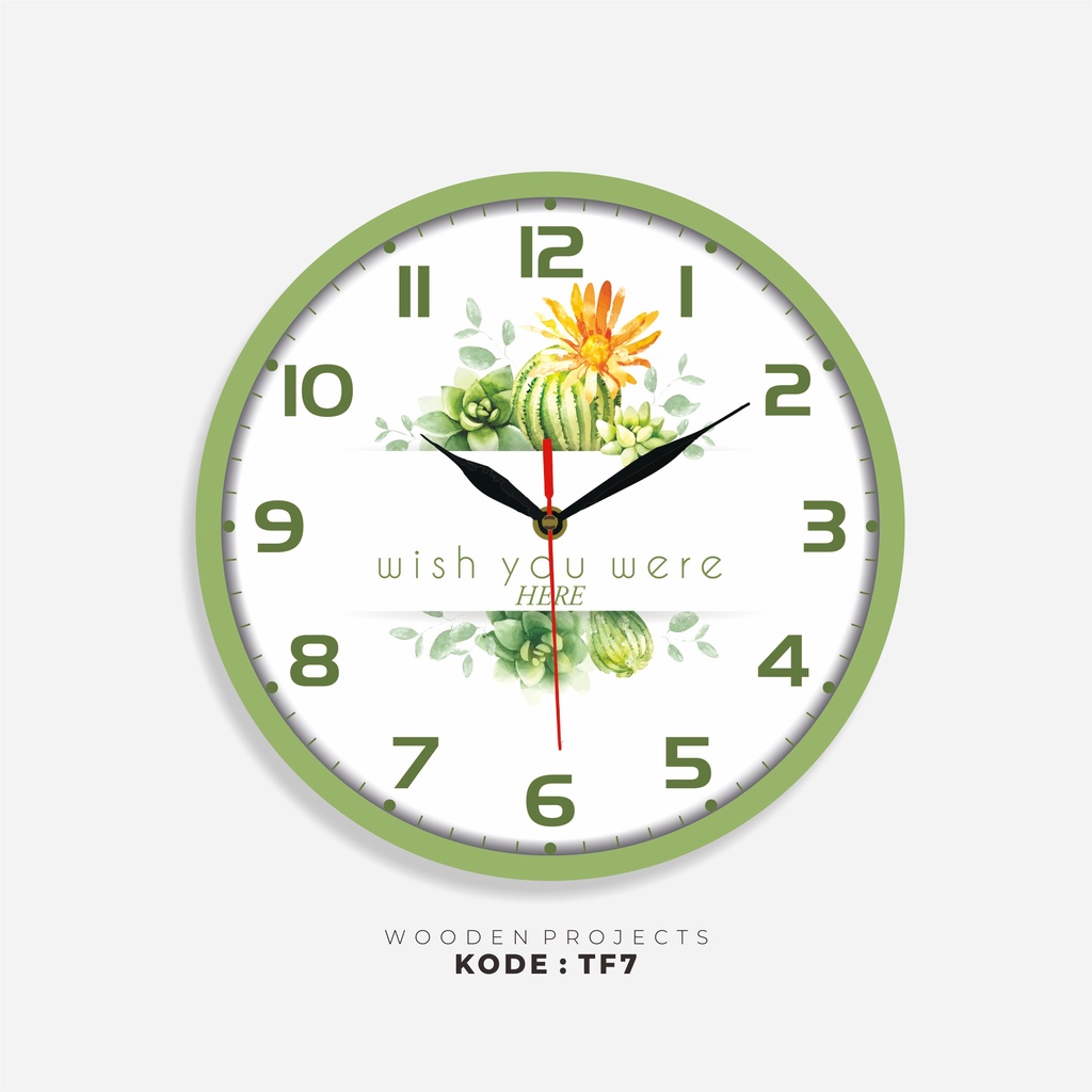Wooden Projects Jam dinding Kamar rumah Hiasan Dekorasi Wall Decor Tropical unik pajangan - TF-TF7