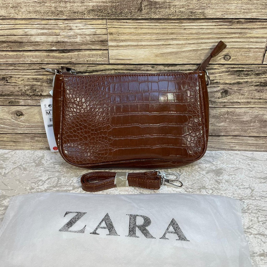 Shoulder Bag Zara Croco FREE DUSTBAG / Tas Selempang Bahu Leather Tas Kulit