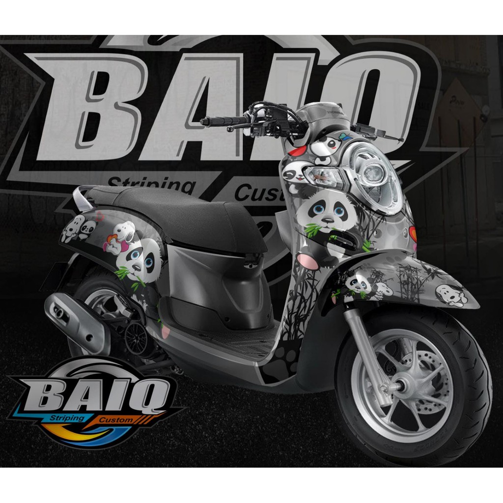DECAL STICKER SCOOPY PANDA FULL BODY NEW