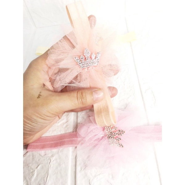 HG02 Headband Bandana Glossy Mahkota Kecil Bayi 15cm