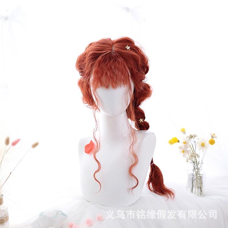 LOL-13 wig rambut palsu wanita brave princess orange curly import