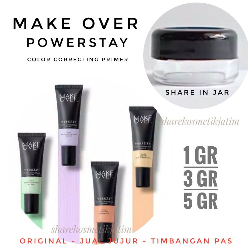 (SHARE IN JAR) MAKE OVER POWERSTAY COLOR CORRECTING PRIMER PEACH YELLOW GREEN LILAC