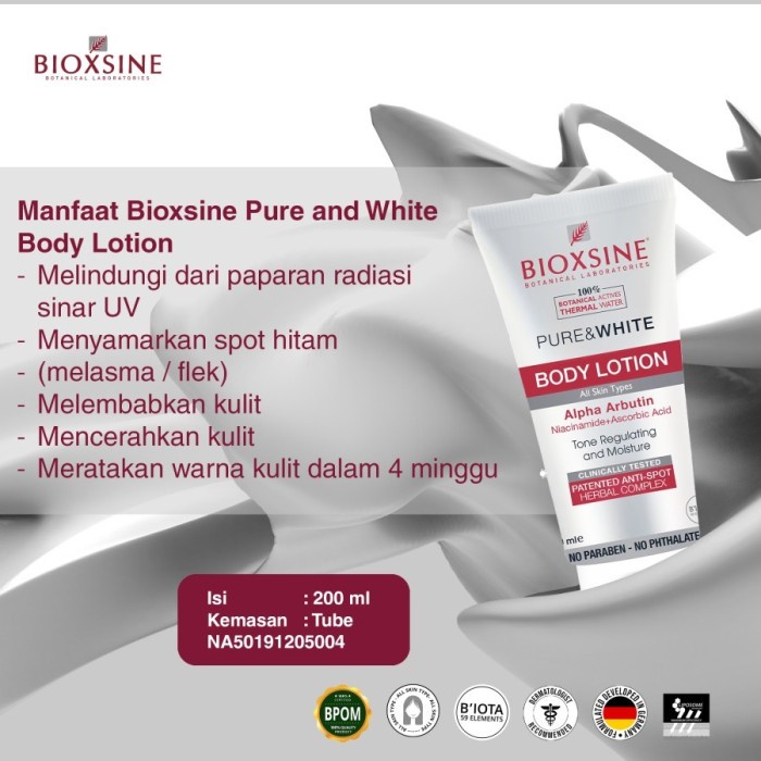 Bioxsine Pure &amp; White Body Lotion 200ml BPOM