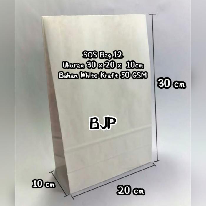 

Goodie Bag / Size Xl ~ Paper Bag Sos Kode 12 - Aneka Kemasan 1 Pack = 50 Pcs - Putih Berkualitas