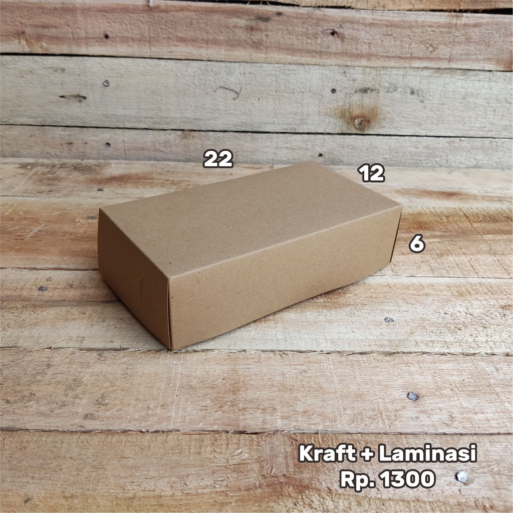 

100 PCS Kardus Kraft + Laminasi bagian dalam 22x12x6 cm