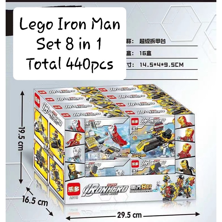 [MS]440pcs Mainan Balok Susun Iron Man Set 8 Tema / Balok susun Iron Man 8 in 1