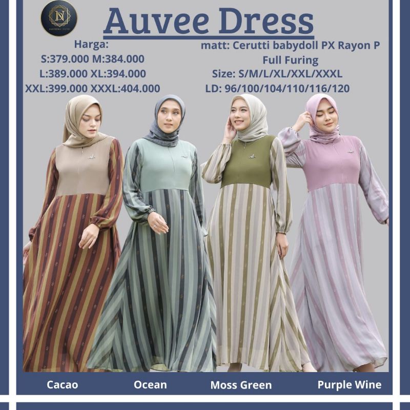 AUVEE DRESS TERBARU BY NADHEERA LUXURY ✔️ COD ✔️ DRESS PREPARE LEBARAN