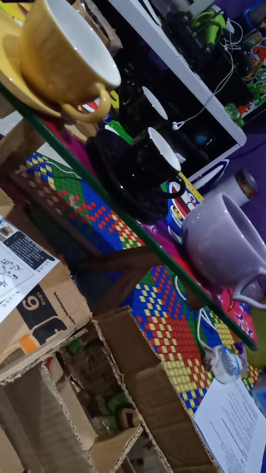 Ea1 - Paket Murah Cangkir Kopi Teh Keramik Warna Warni Unik Cantik Cup Set