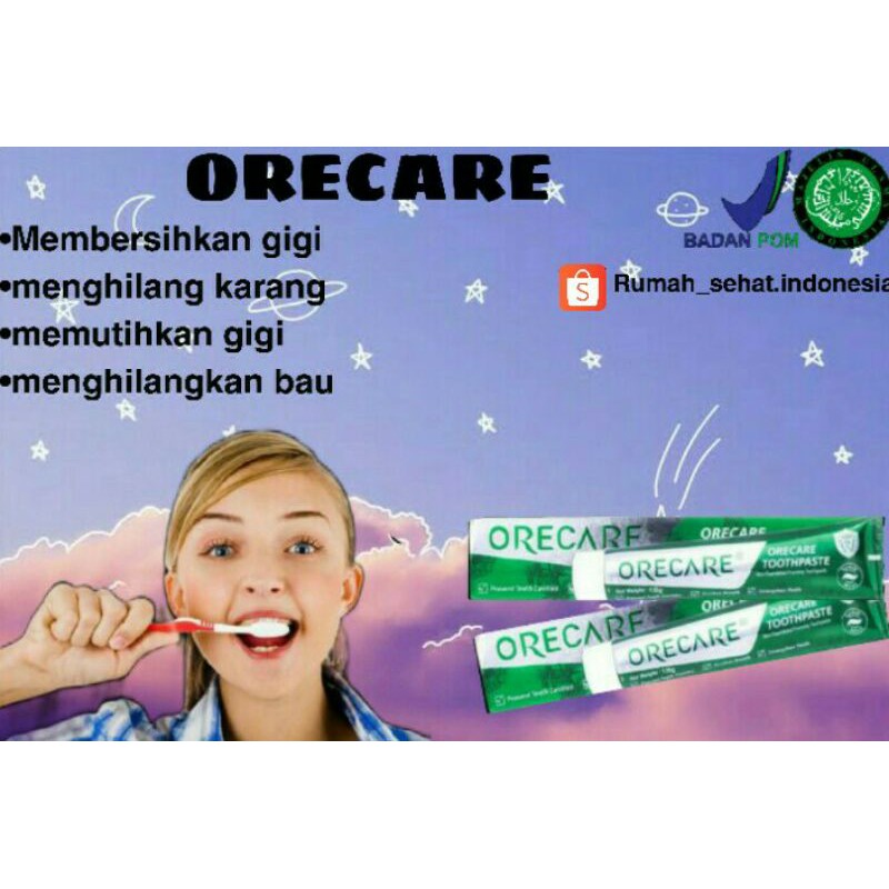 ODOL ORECARE PEMUTIH GIGI PEMBERSIH KARANG GIGI PENUMBUH GIGI PASTA GIGI