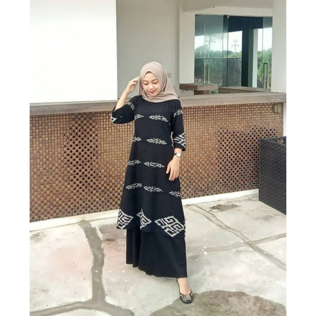 TUNIK TENUN HITAM DRESS TENUN Jepara HITAM - BAJU TENUN