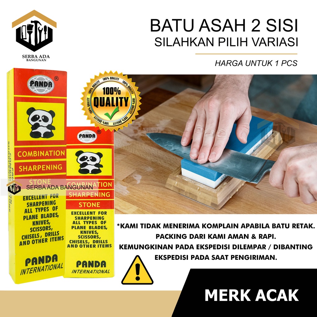 BATU ASAH PISAU MDS / PANDA GOLOK GUNTING  DLL 6 &amp; 8 INCH TEBAL 2 SISI BATU AMRIL GOSOK SUPER TAJAM