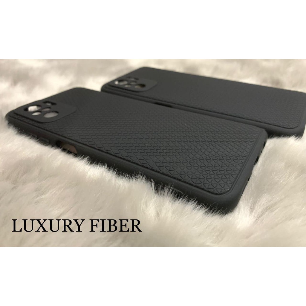 LUXURY Real Fiber Oppo A74 A15 with Protector Camera TPU Slim Matte Softcase