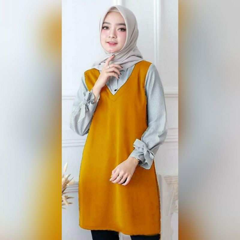 Selina tunik | ATASAN MUSLIM WANITA R_PROJECT | SIZE JUMBO 5L XXXL XXL XL L M S