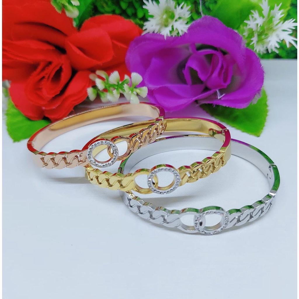 Gelang titanium permata perhiasan fashion 0320