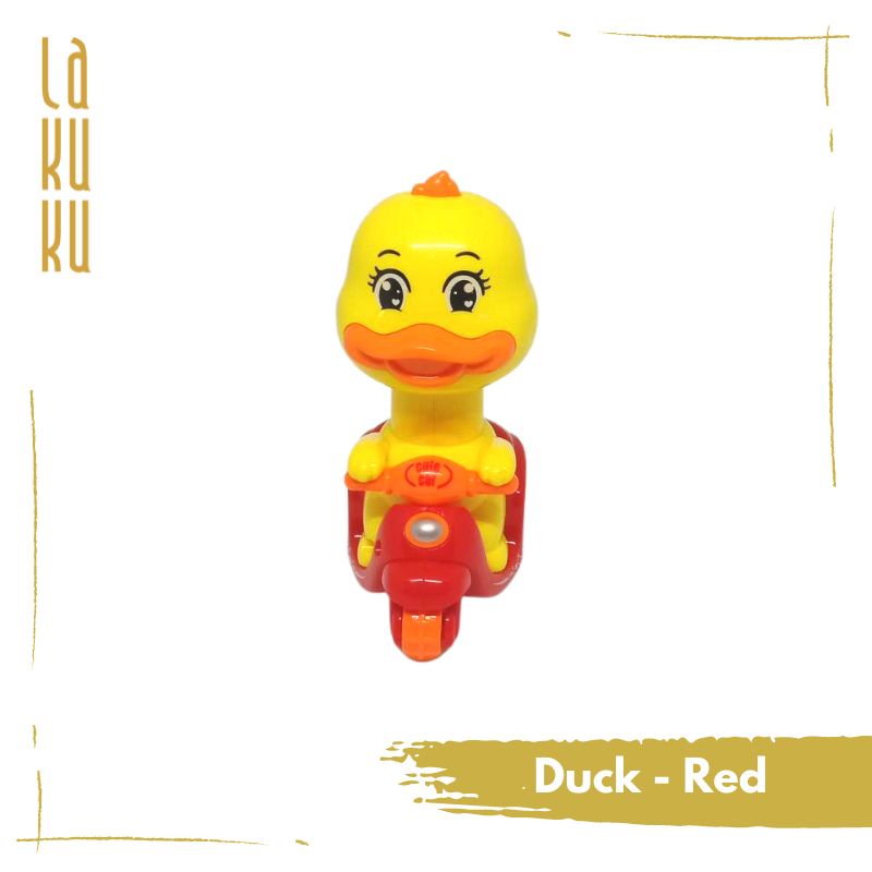 Lakuku - Racing Duck Toys Mainan Anak Bayi Tekan Kepala Bebek naik motor vespa tanpa baterai