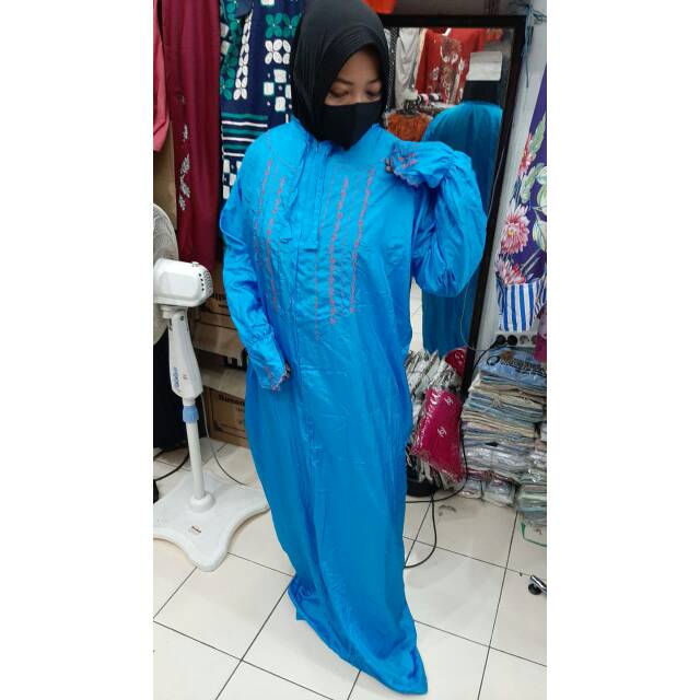 Mukena rukuh travelling traveling abaya tanpa kepala parasit parasut bordir bunga