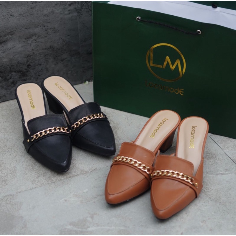 SENDAL HEELS LOCAMODE kode-011 (free box,paper bag) hak 5cm