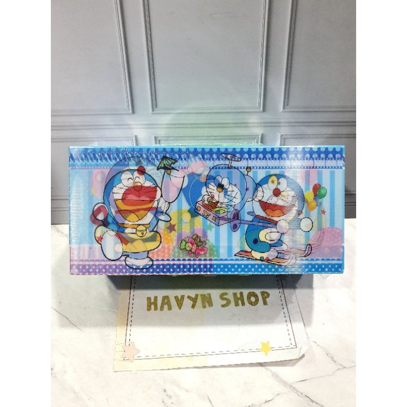 kotak pensil KODE 3 TINGKAT metalik 3dimensi/pencil case password/kotak pin-Doraemon 3D