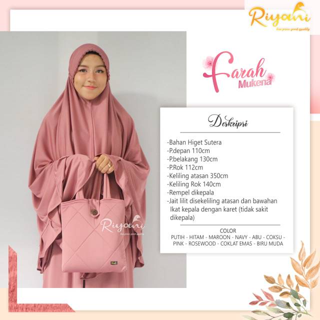 Mukena jumbo halus Farah higet  by Riyani