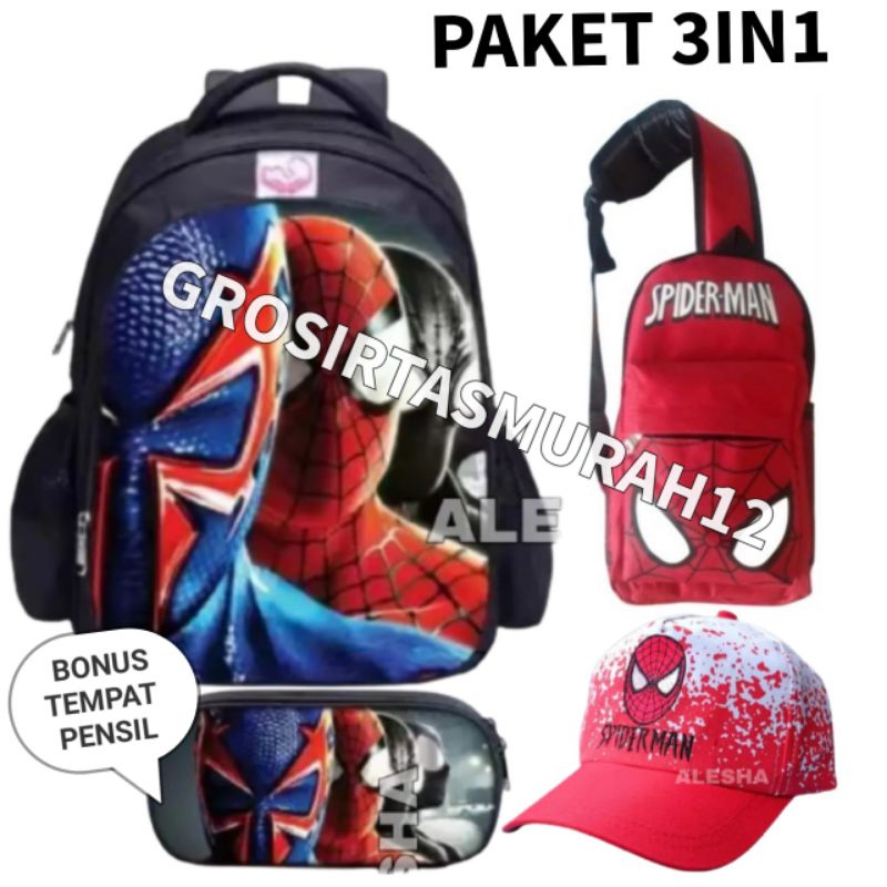 Tas ransel anak laki-laki Karakter super Hero Banyak Bonus- tas anak-Tas Anak Sekolah-Ransel Anak