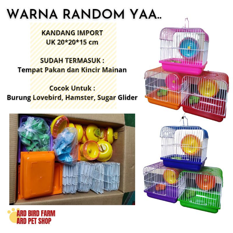 Pet Carrier Tas Travel Cage hewan Kandang Untulan Lovebird Hamster Landak Mini Sugar Glider