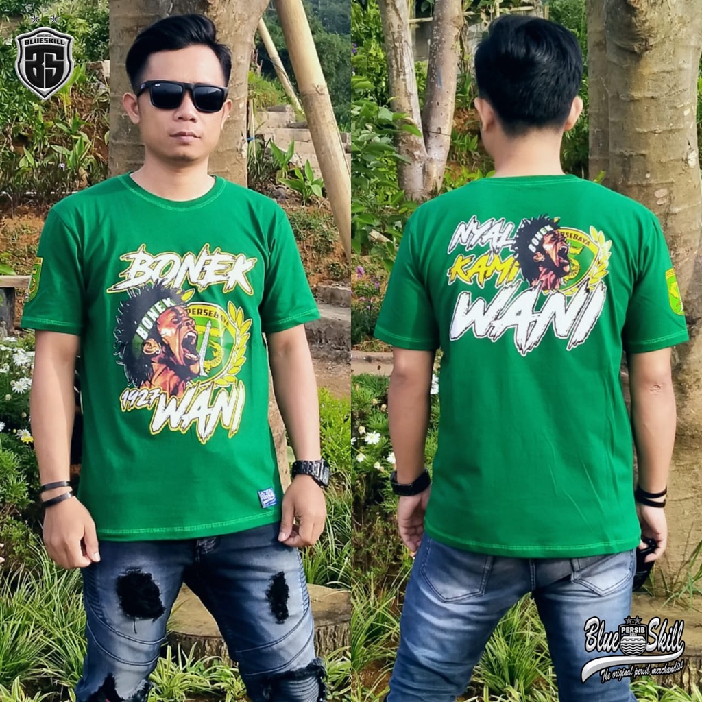 Kaos persebaya surabaya / kaos bonek 1927 wani / kaos bonek pendek persebaya wani / kaos persebaya untuk pria dan wanita / kaos originalblueskill