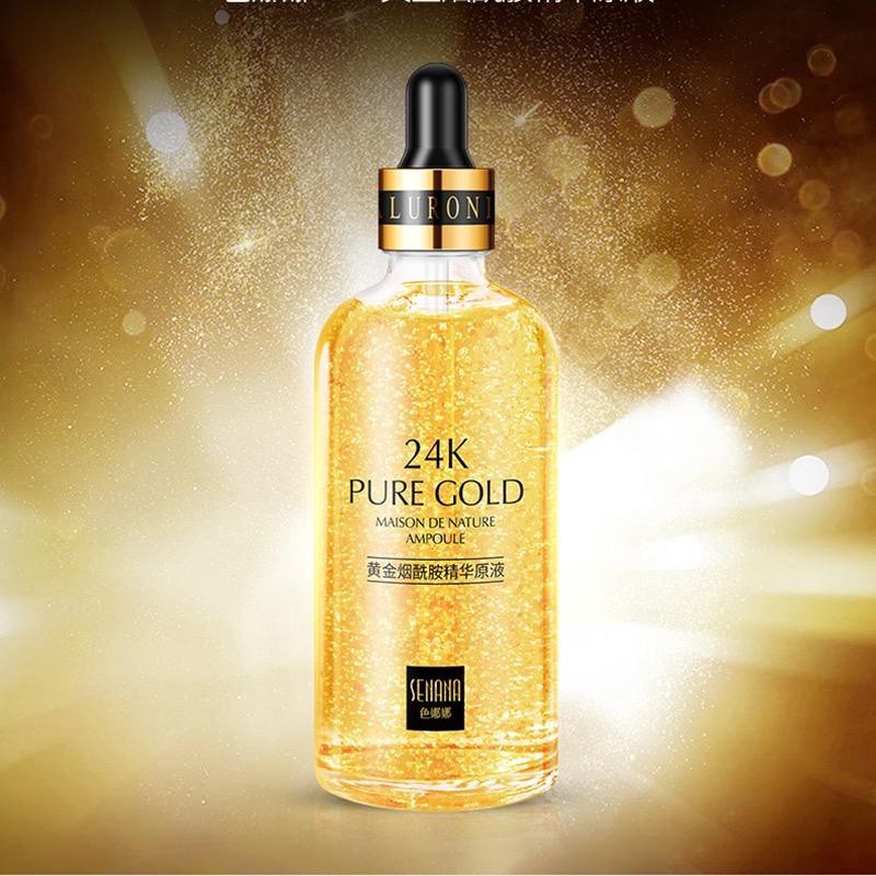 24K Esensi Emas Cair Pelembab Pori-pori Menyusut Tidak Berminyak Skincare Kosmetik Wajah Oil Serum