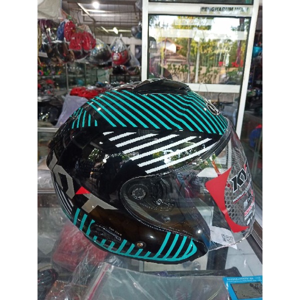 HELM KYT KYOTO MOTIF 2 BLACK GREEN