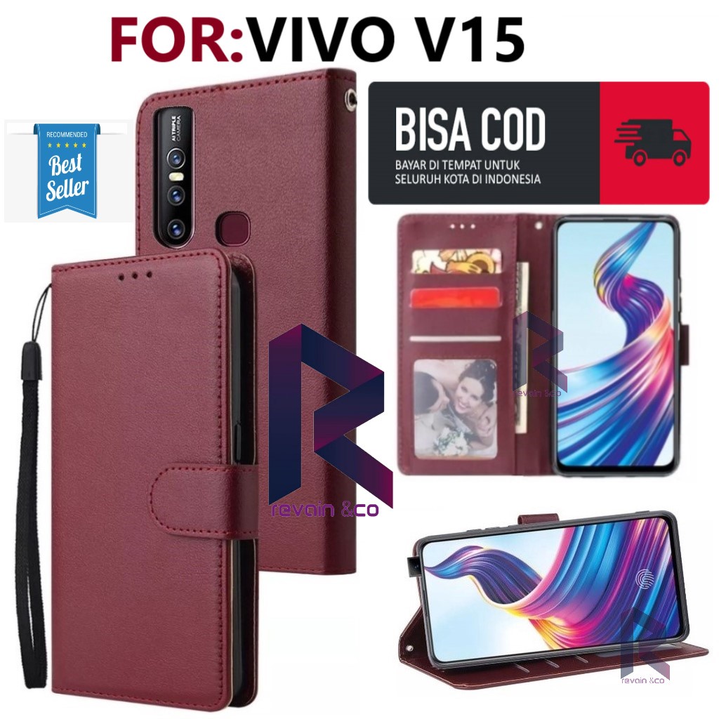 FLIP COVER VIVO V15 FLIP WALLET LEATHER KULIT PREMIUM SARUNG BUKA TUTUP FLIP CASE VIVO V15