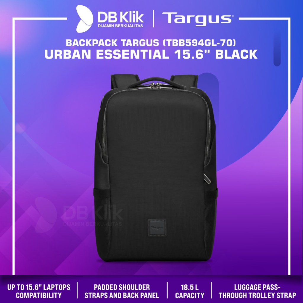 &quot;Backpack Targus TBB594GL URBAN ESSENTIAL 15.6&quot; Black - TBB594GL-70&quot;