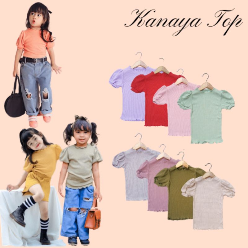 KANAYA TEE 2-4 TAHUN KAOS ANAK PEREMPUAN LENGAN BALON BAHAN KNIT