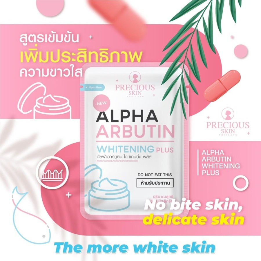 Alpha Arbutin Whitening 3 Plus Powder Pemutih Badan Bubuk Lotion BPOM