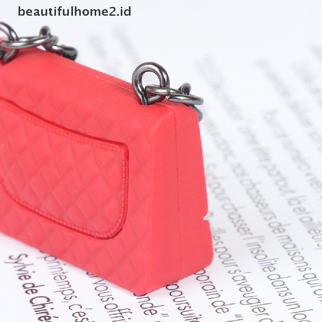 [beautifulhome2.id] 1 Pc Chain Pack Doll Bag Miniature Shopping Handbag Model for Doll House Decor ID