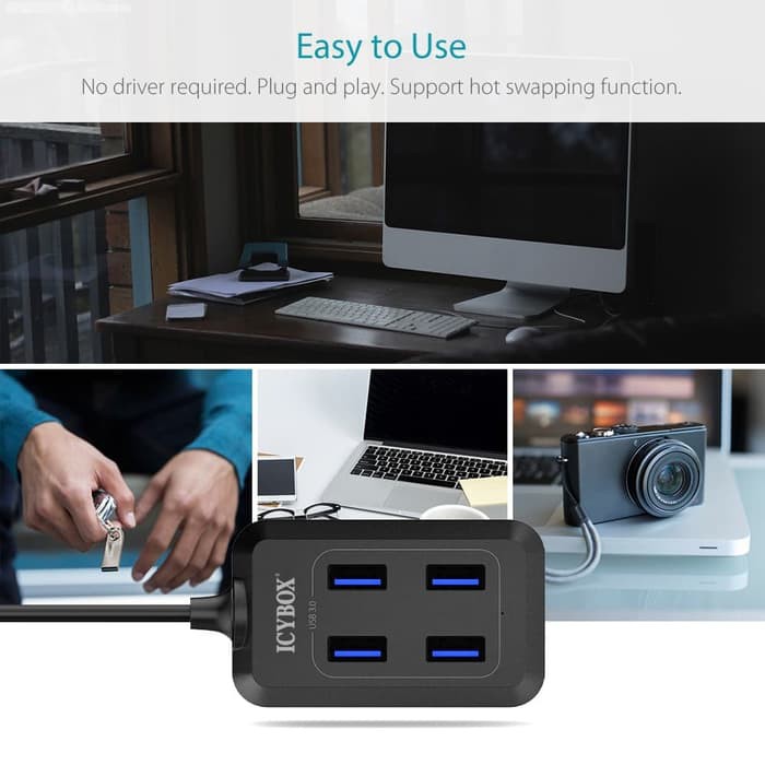 icybox hu4568 usb 3.0 hub 4 port mini