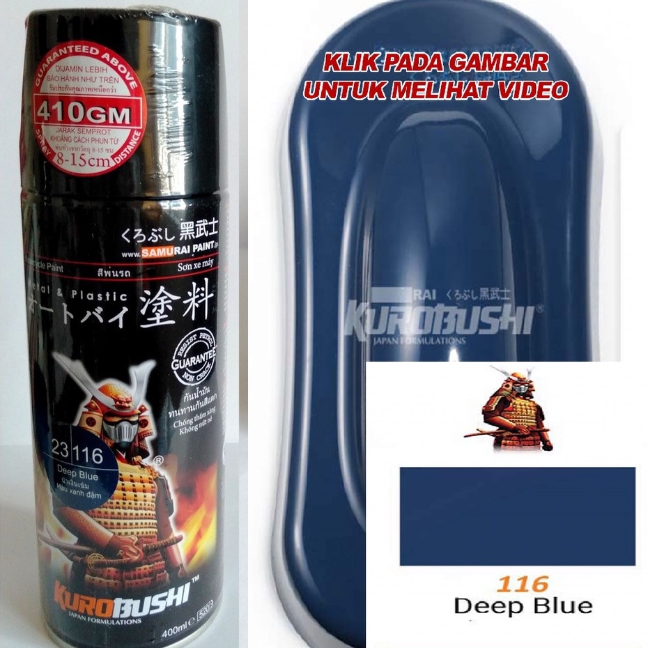 Cat Semprot Pilox Pilok Honda Colours Samurai Paint Kurobushi 116 DEEP BLUE / BIRU TUA / BIRU GELAP (400ml)