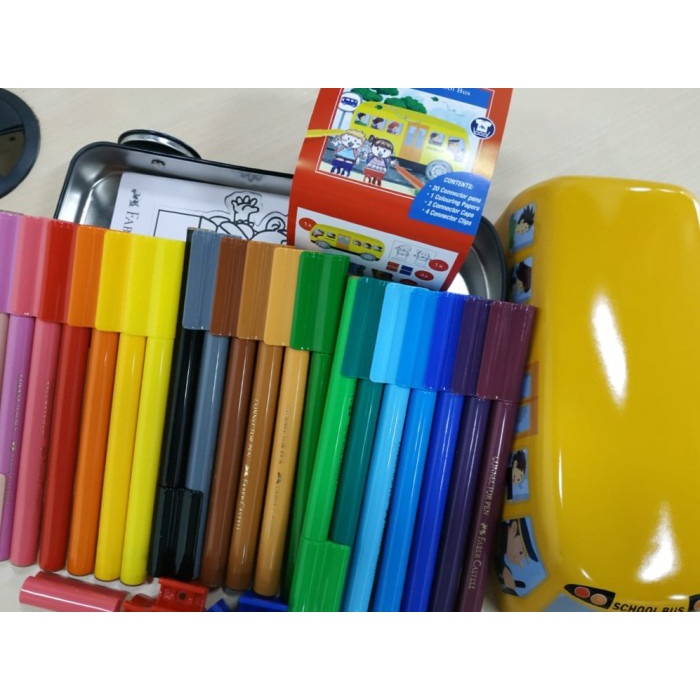 

Eklusif Faber Castell Connector Pen School Bus Tin / Spidol Faber Castell 20 W Bagus