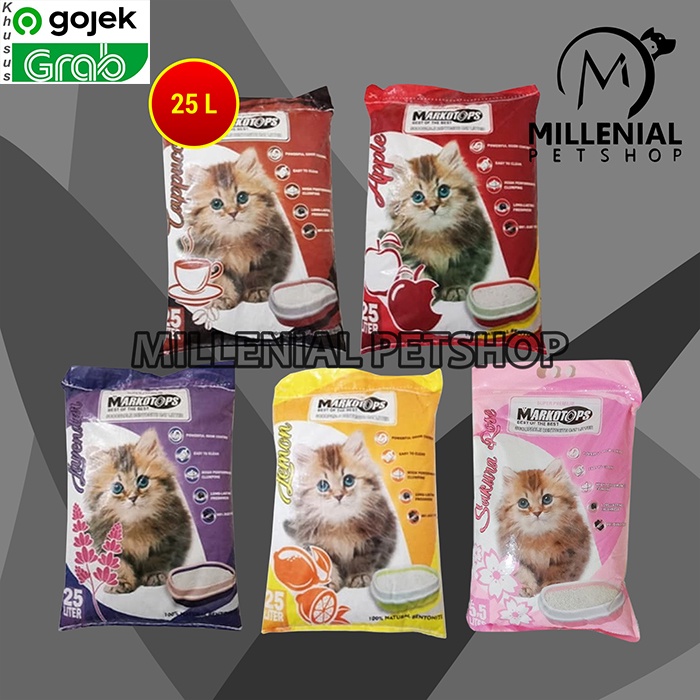 [GOSEND] Pasir Kucing Markotop Gumpal Wangi 25 liter clumping 25ltr