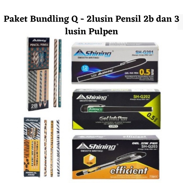 

Paket Bundling Q - 2lusin Pensil 2b dan 3 lusin Pulpen promo