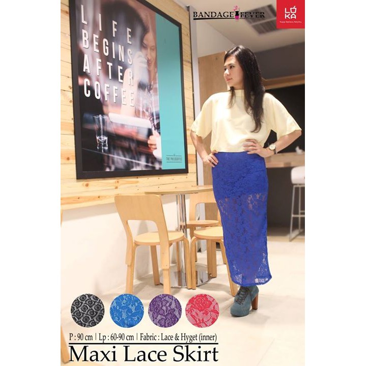 JANE COLLECTION || Bawahan Rok Wanita - Maxi Lace Skirt