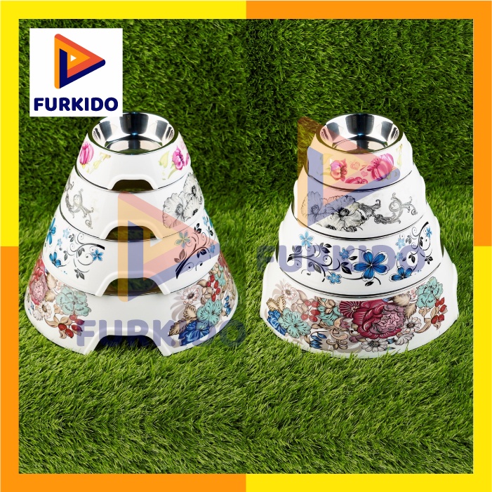 Richu Pet Bowl Stainless Stell Plastic Premium M Mangkok Anjing P1118