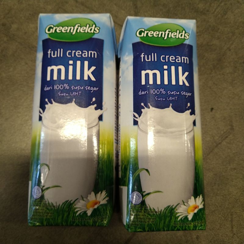 

Greenfields full cream milk 250ml susu uht