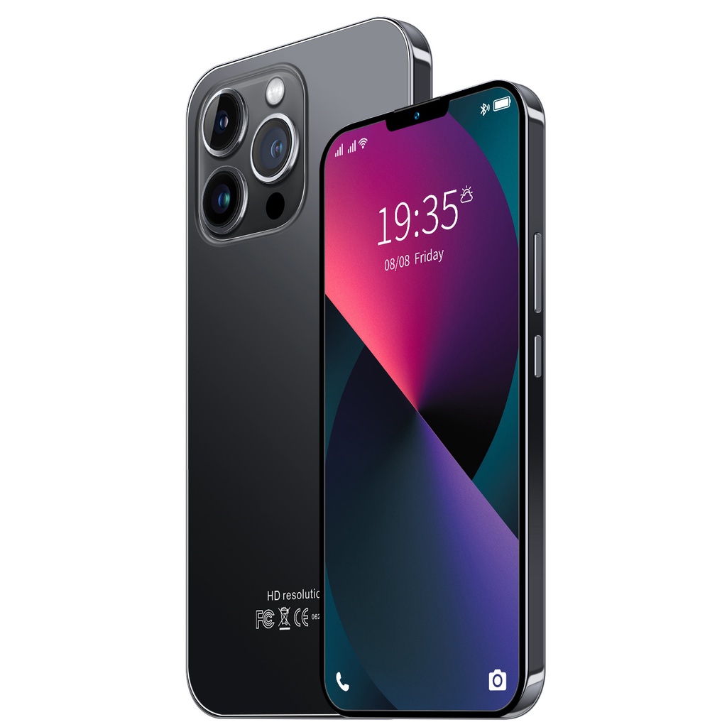 HP Smartphone i13 Pro max RAM 8GB+256GB Handphone Murah Promo Cuci Gudang Android Ponsel Baru Original 7.5Inci 4G/5G HD Screen Mobile Phone-Black
