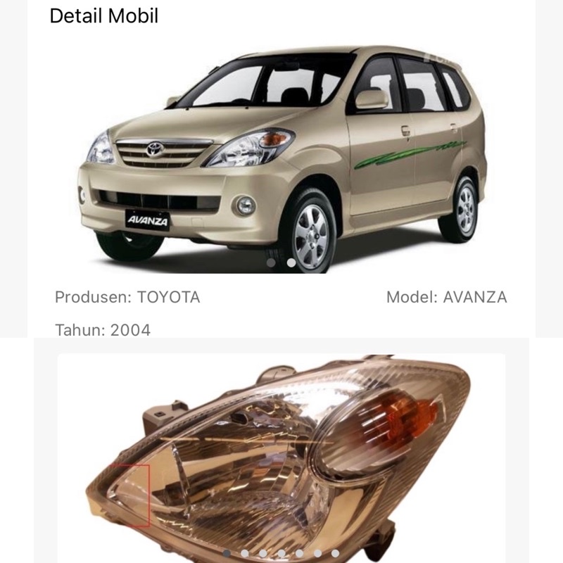 Lampu depan headlamp avanza Xenia lama 2004 sampai 2006